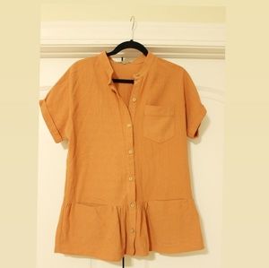 Roolee Lisa peplum top orange